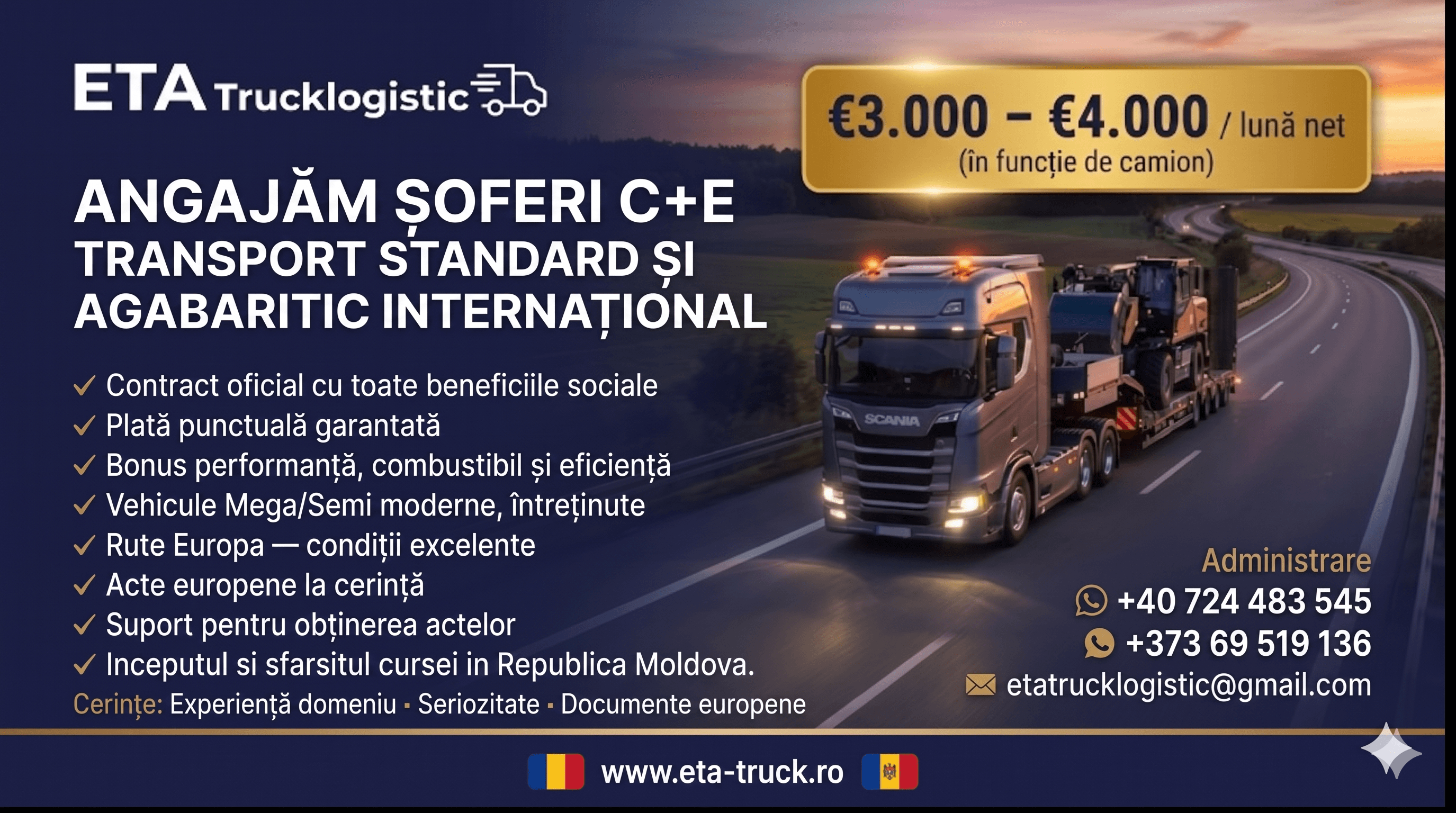 Angajări ETA Trucklogistic